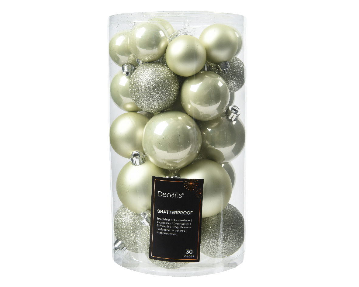 Kerstbal kunststof d6 cm w.mnt 30st - Decoris