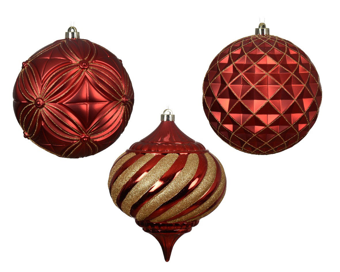 Decoris Kerstballen kunststof d20 cm krood a3  - 