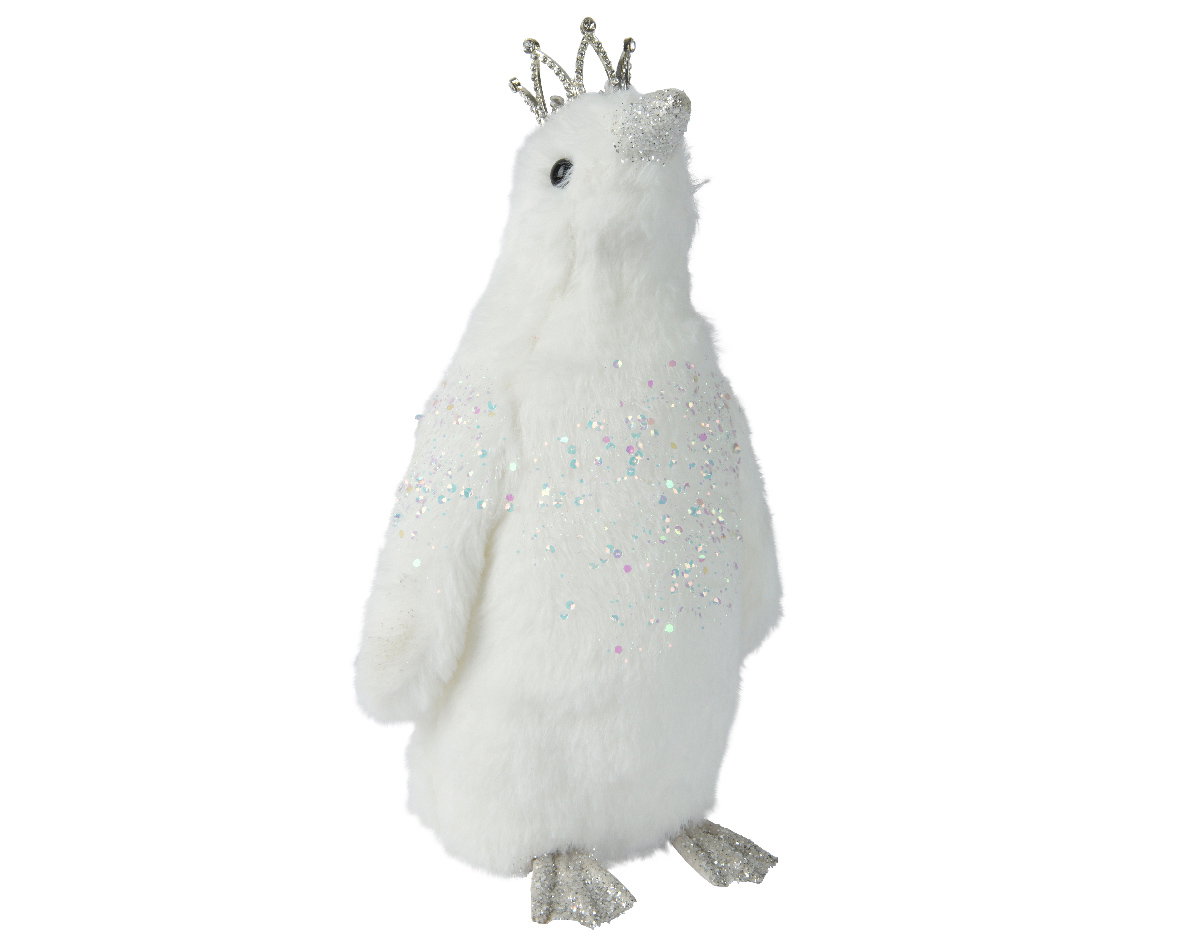 Pinguin polyester l15b14h30 cm wit kerst Decoris - Decoris