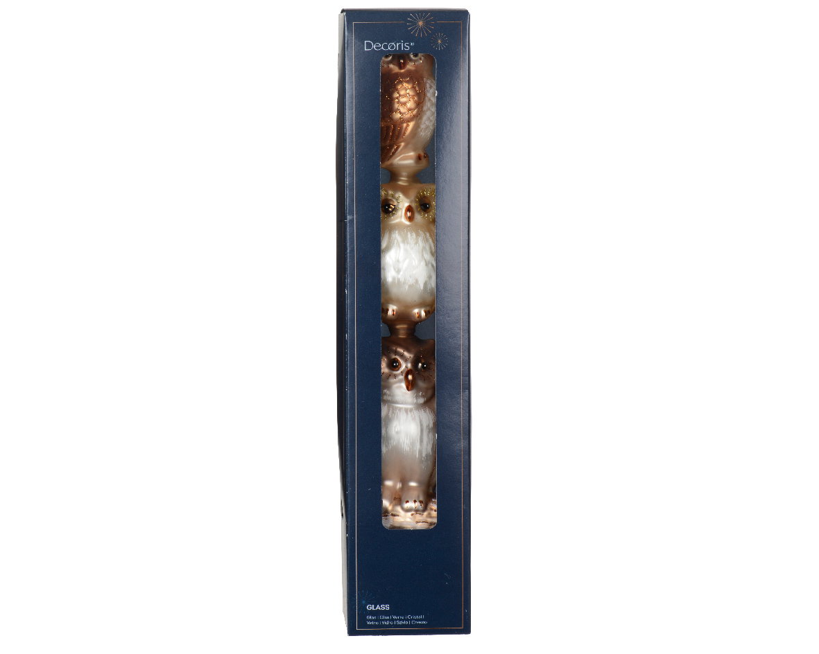 Decoris Piek glas l6.3b5.5h35 cm bruin kerst  - 