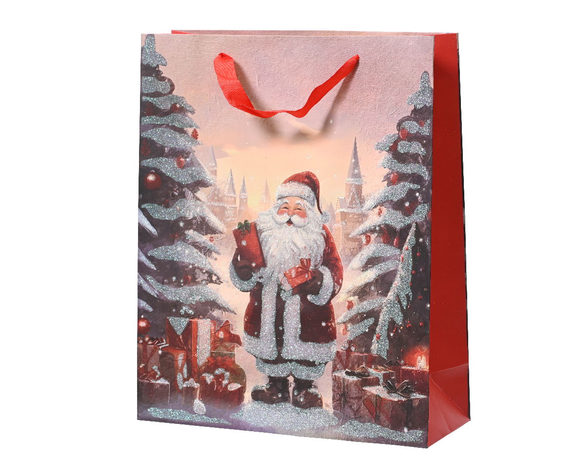 Giftbag papier l12b30h42 cm rood A - Decoris