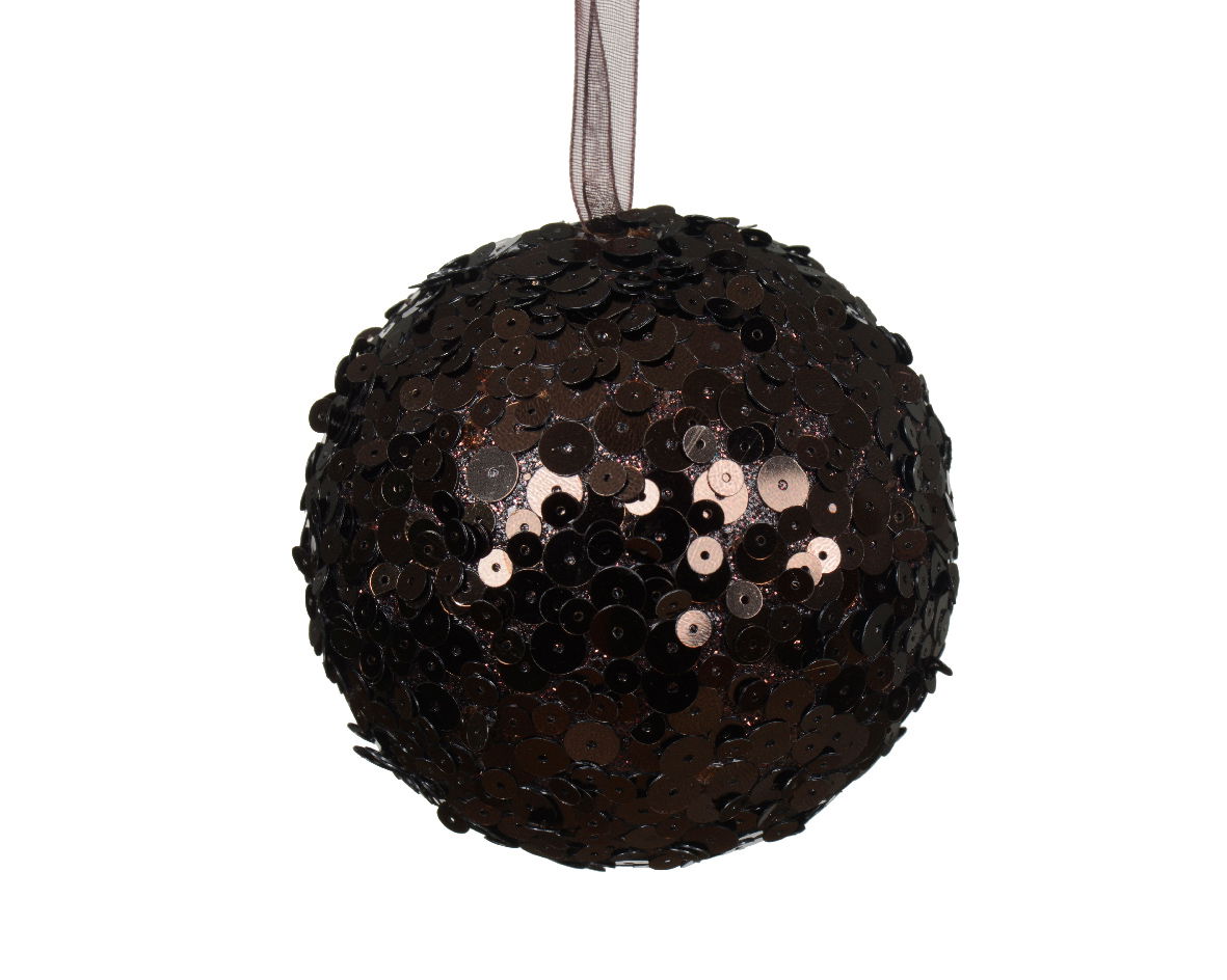 Kerstbal foam d8 cm zwarte truffel - Decoris
