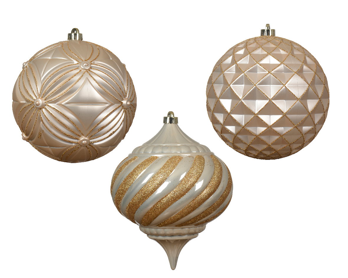 Decoris Figuur kunststof d20 cm parel a3 kerst  - 