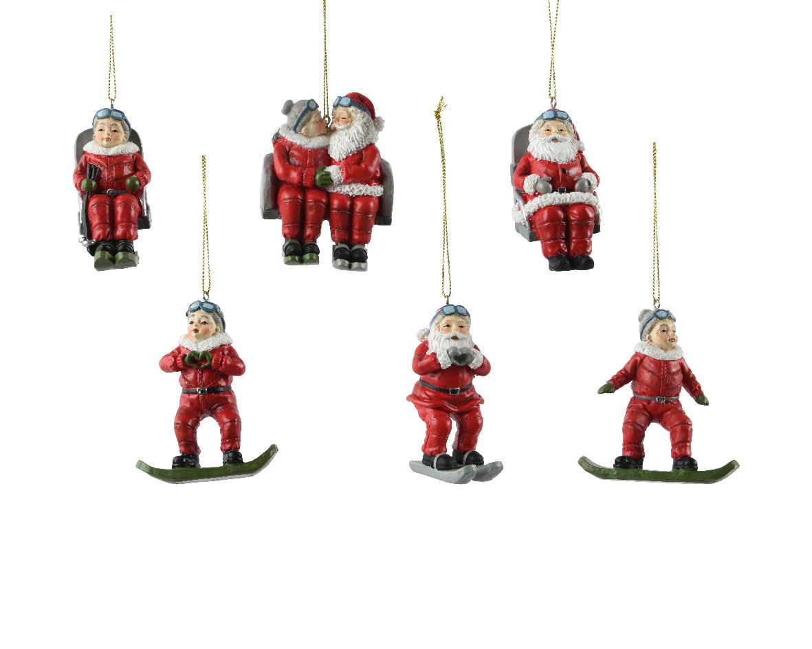 Figuur polyresin l7b3.5h8.5 cm rood a6 - Decoris