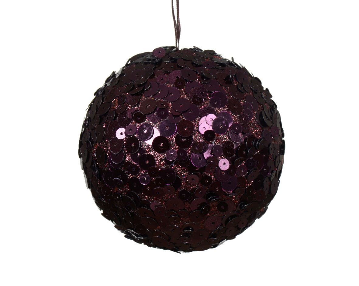 Kerstbal foam d8 cm donker mauve - Decoris