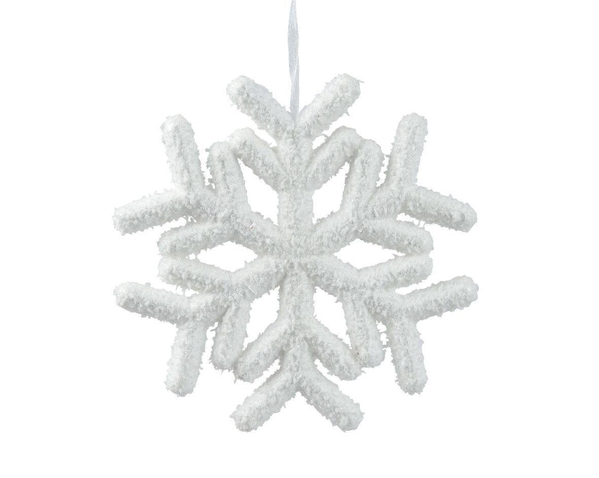 Sneeuwvlok foam b20h20 cm wit - Decoris