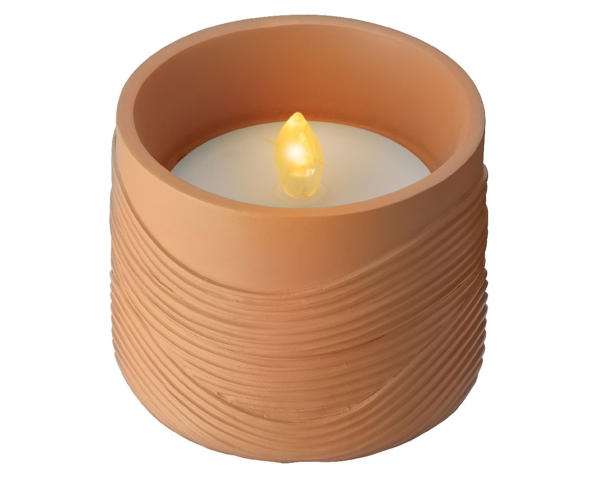 Solar kaars polyresin d10h8 cm 3ass II - Lumineo