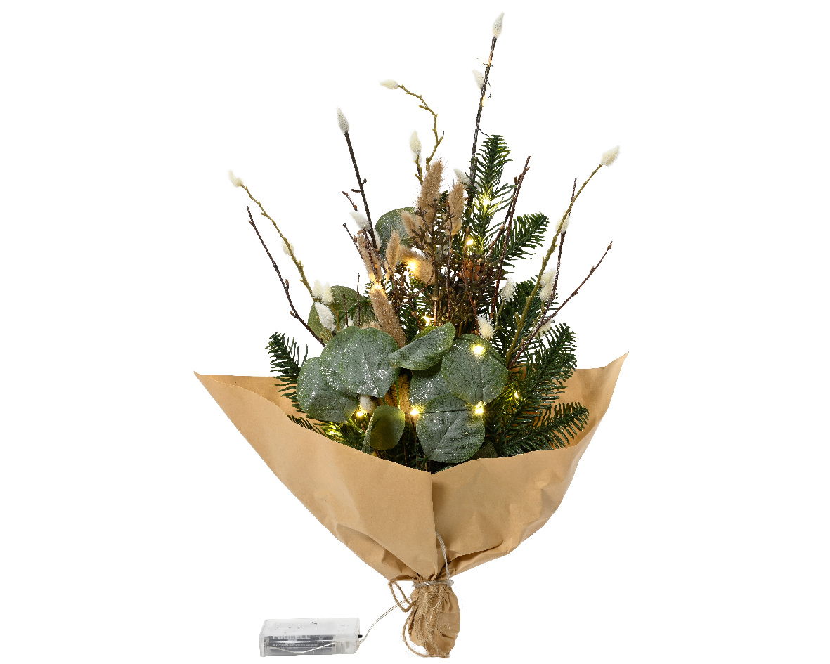 gras prelit d15h50 cm groen/wit/warm wit - Everlands