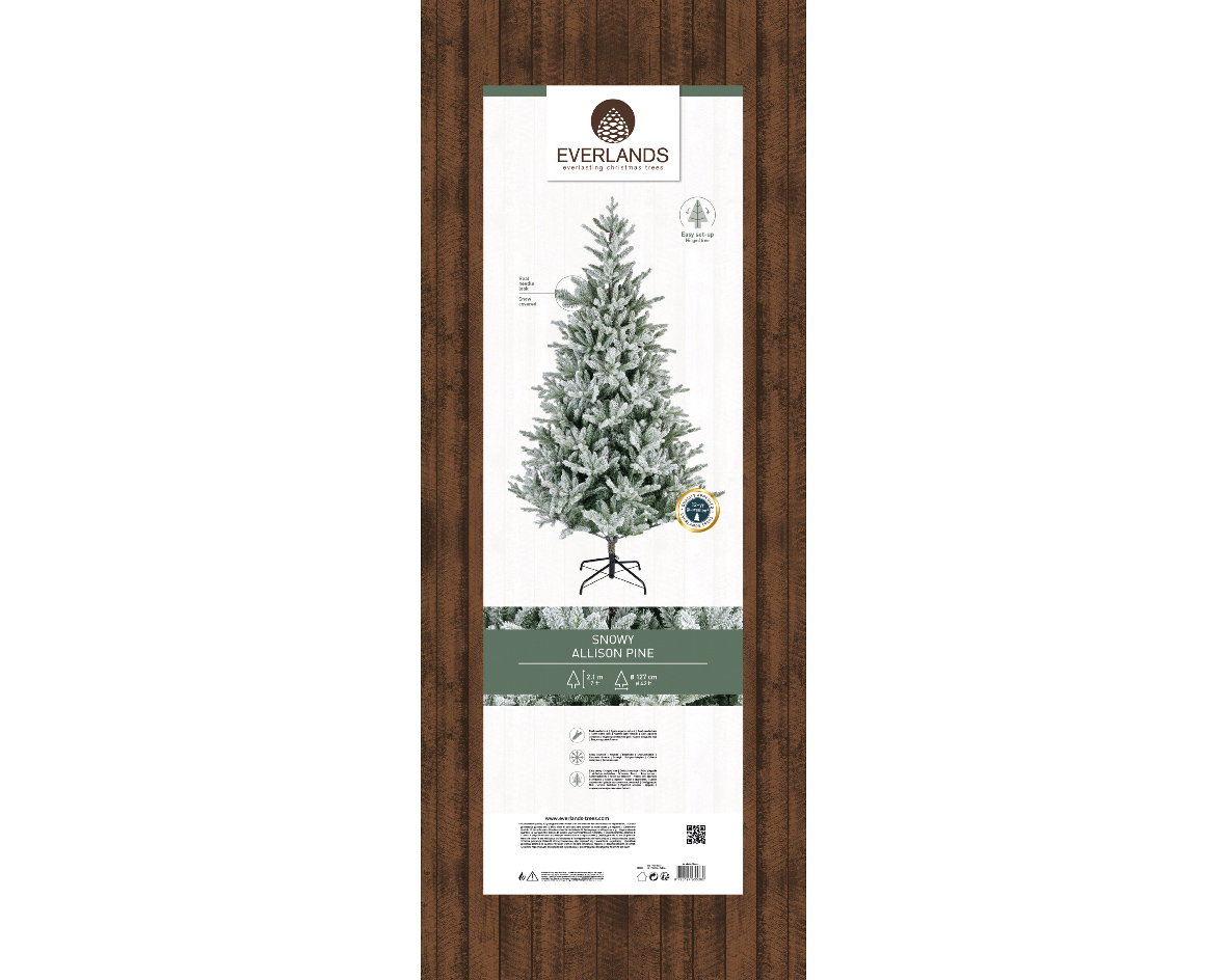 Allison kunstkerstboom dia. 127-H210 cm groen/wit Everlands - Everlands