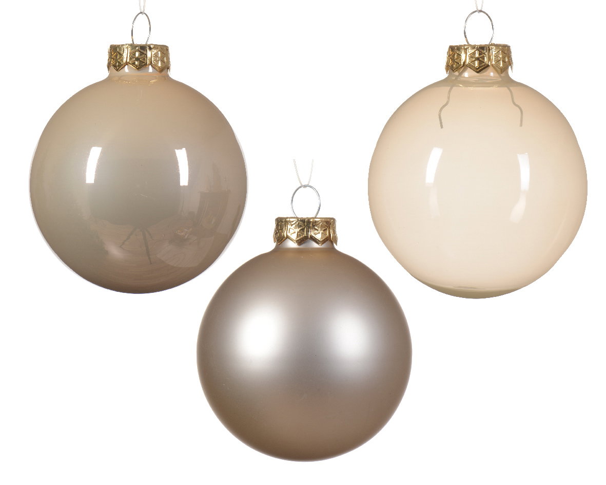 Kerstbal glas d7 cm parel ass 21st I kerst Decoris - Decoris