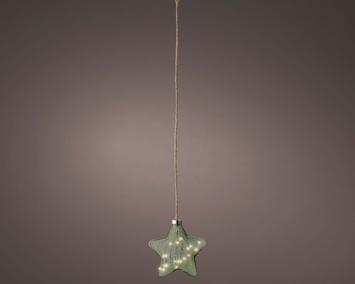 Micro LED ster binnen L6.5-W20-H20cm green/warm white - Lumineo