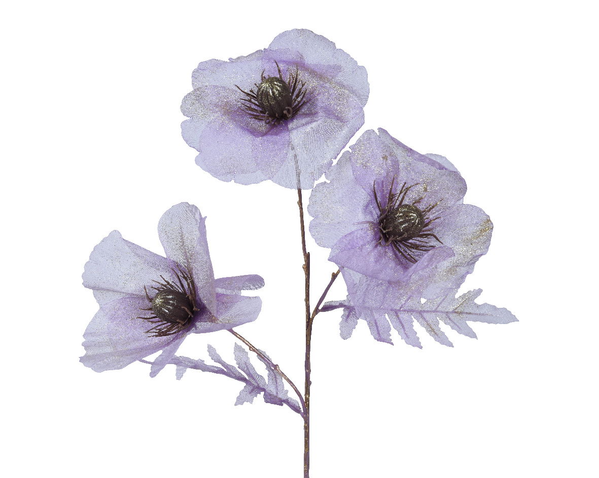 Papaver polyester l13b19h76 cm lila - Everlands