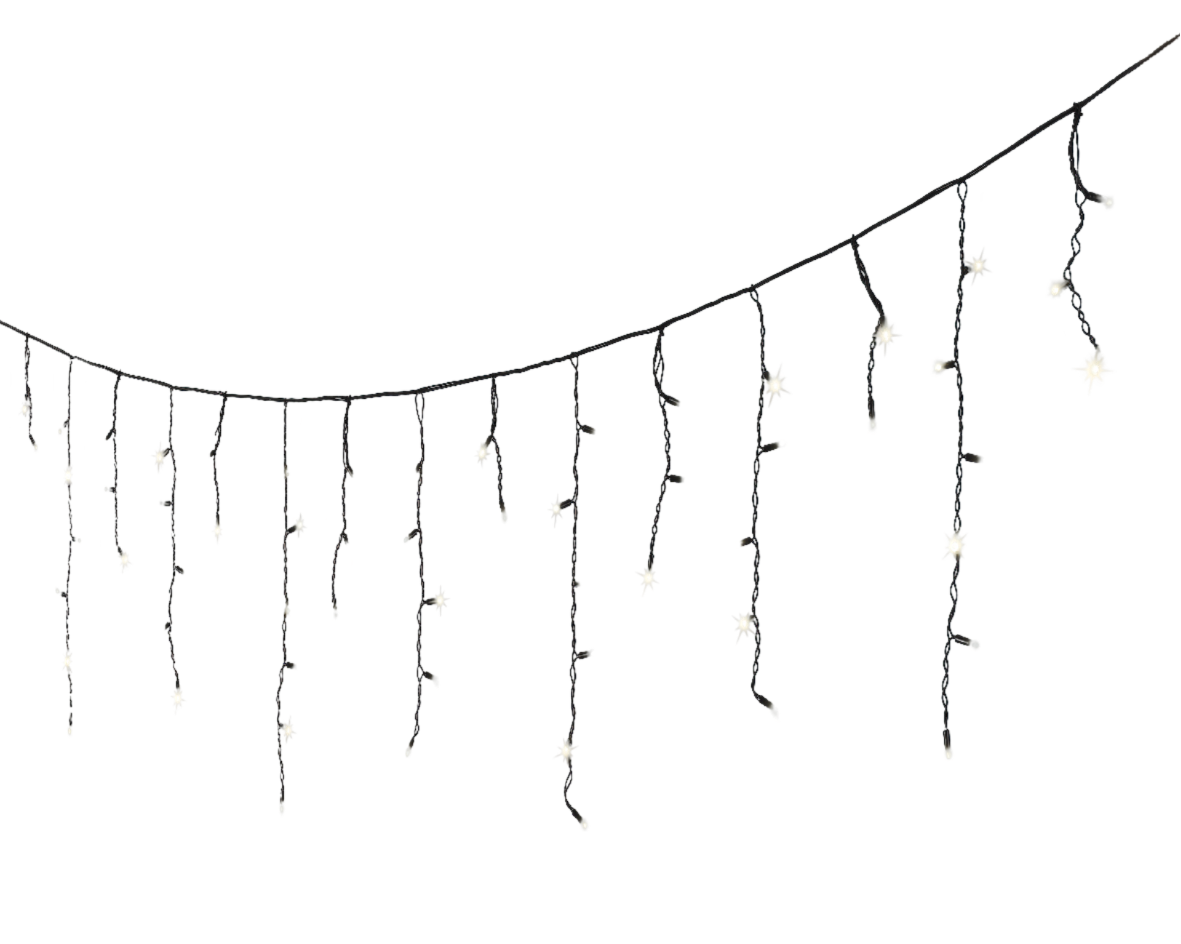 LED icicle light b360h60 cm zwart/warm wit Lumineo - Lumineo