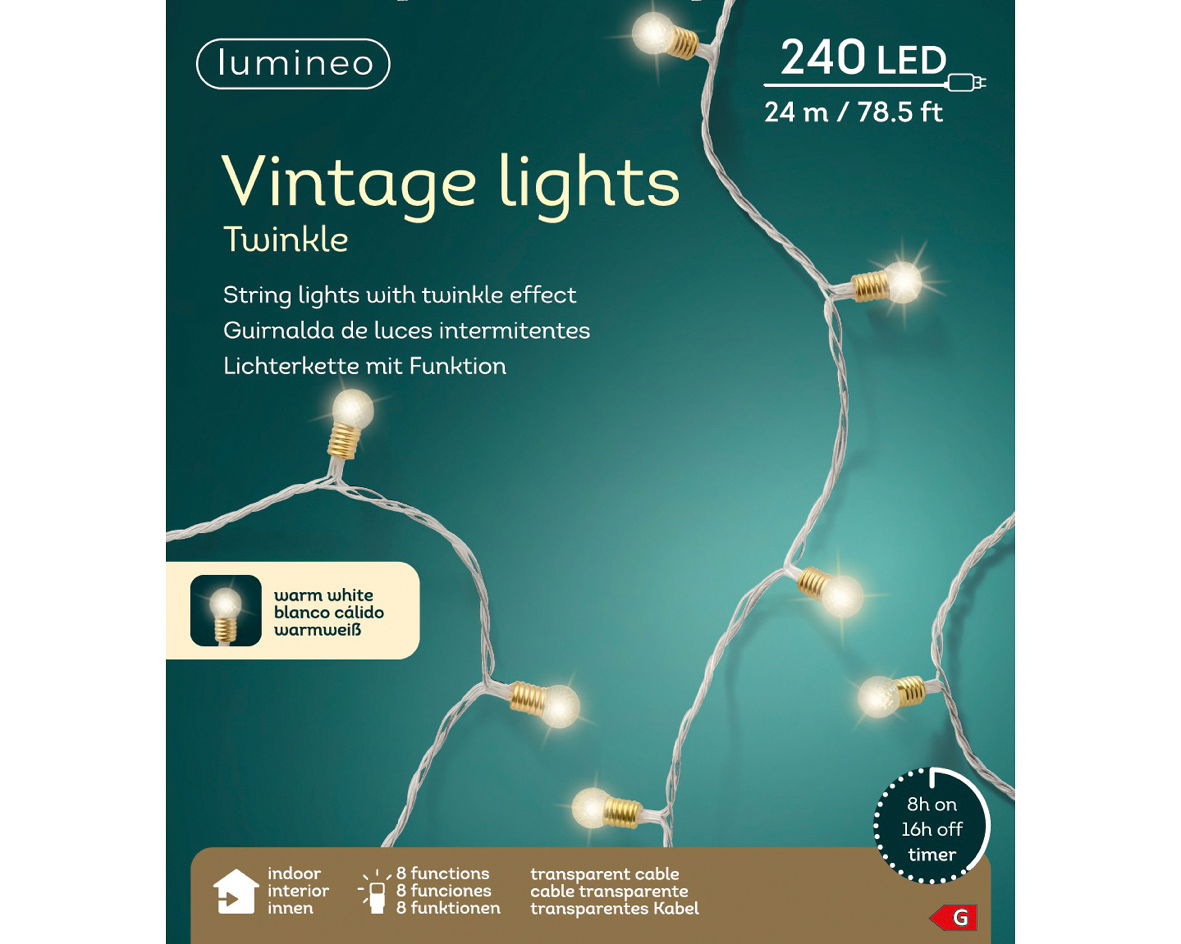 LED stringlight l2390c transparant/warm wit - Lumineo