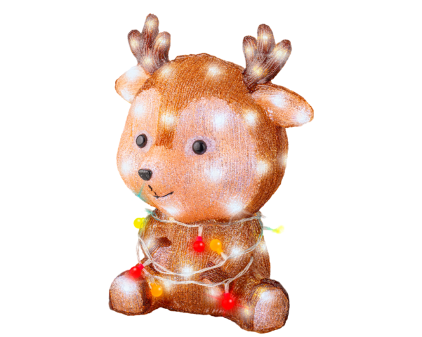 LEDrendier l27b32h38 cm bruin/k.wit/mlt - Lumineo