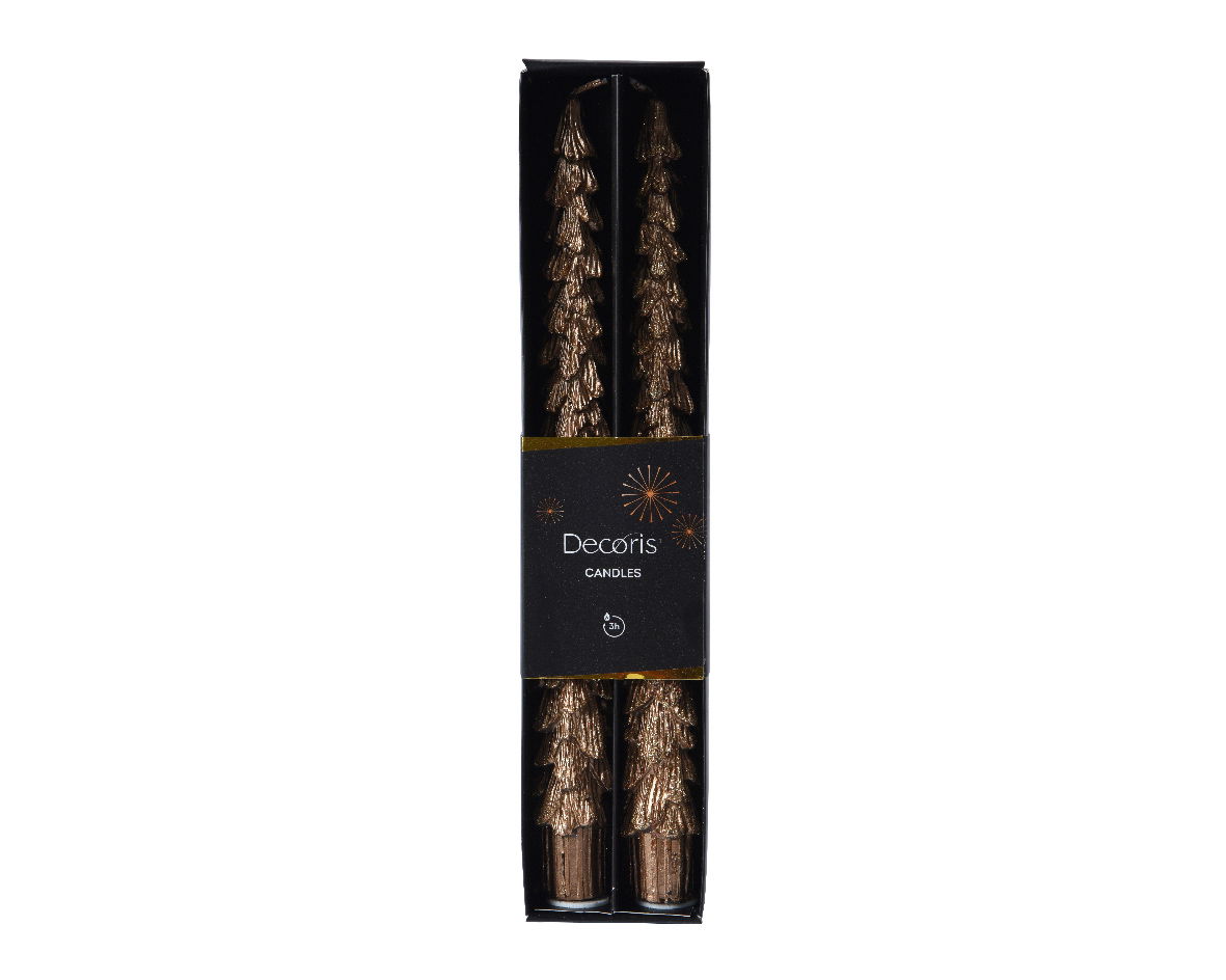 Decoris Dinerkaars wax d2.2h25 cm gember 2st kerst - 