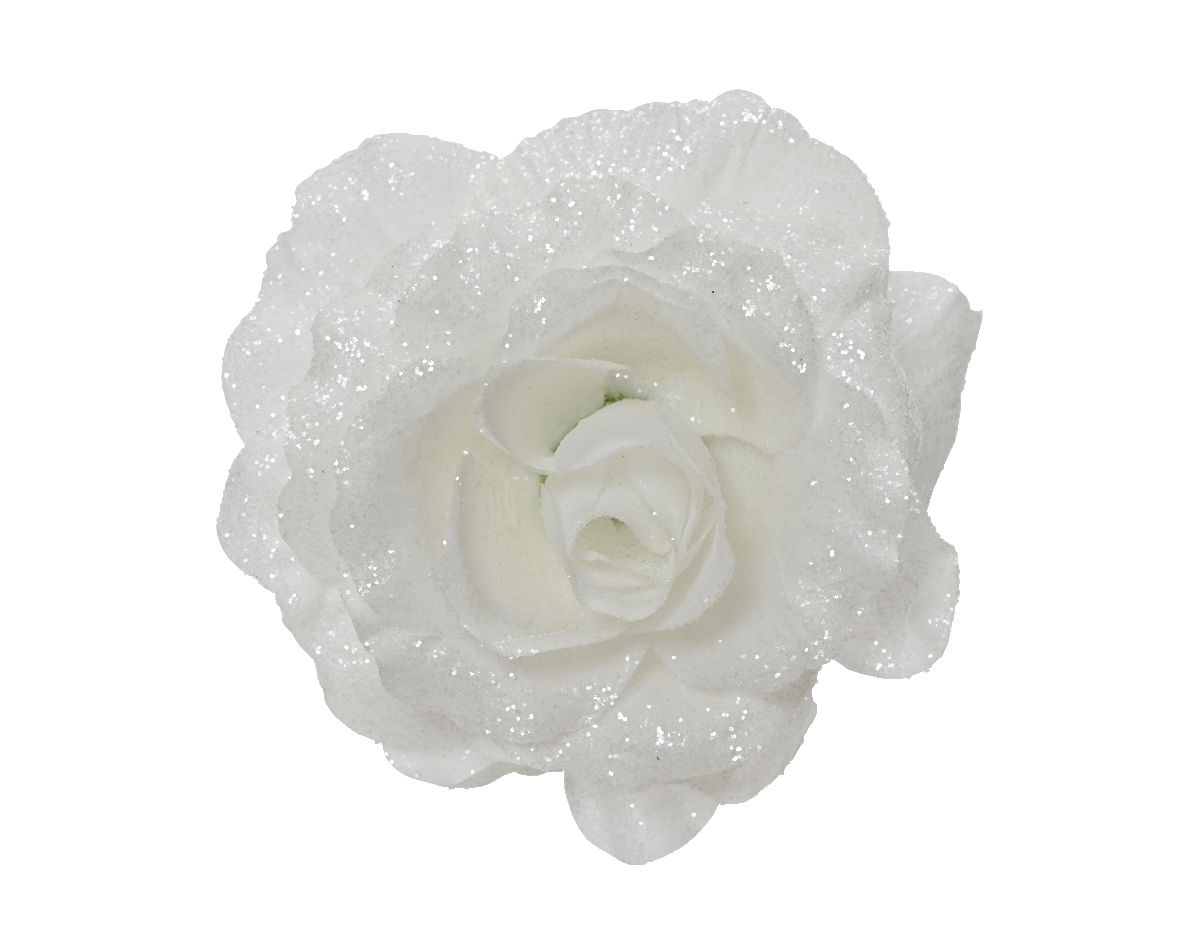 Roos polyester d12h7 cm wit - Everlands