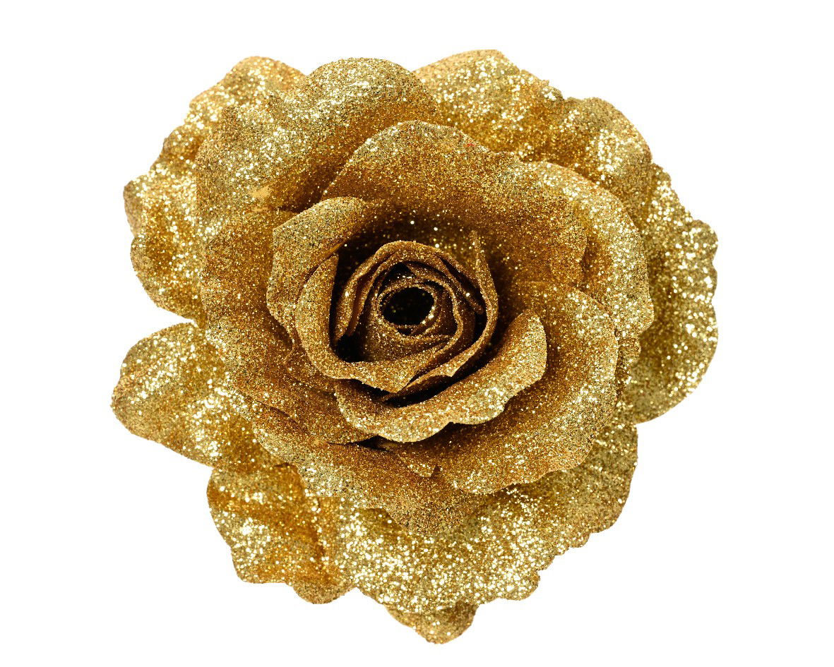 Roos polyester d12h7 cm goud - Everlands
