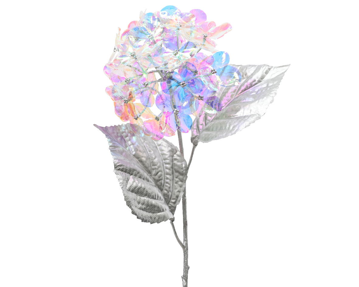 Hortensia plastic l65b15h10 cm zilver/goud - Everlands