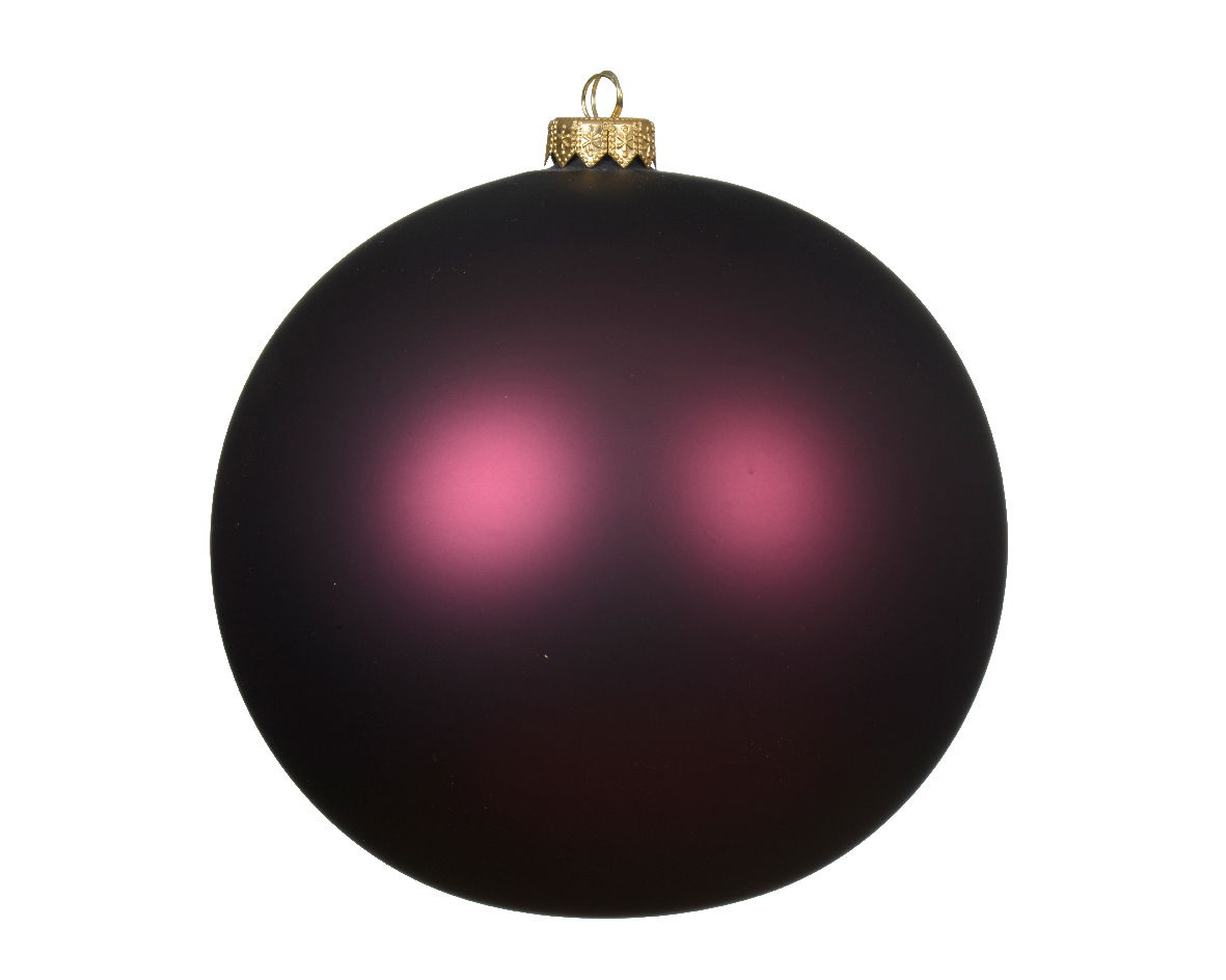 Decoris Kerstballen glas d15 cm donker mauve H - 