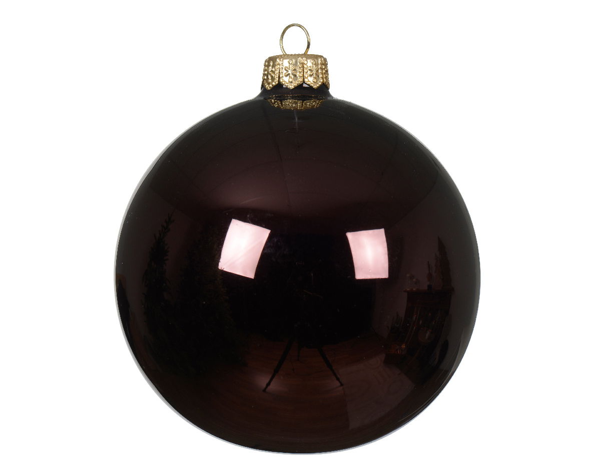 Decoris Kerstballen glas d10 cm z.trffl 4st X - 