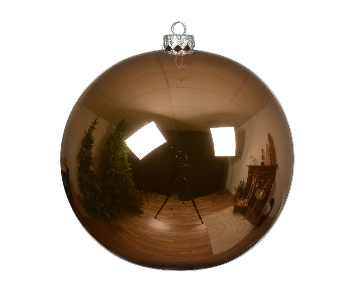 Decoris Kerstballen glas d15 cm pec.bruin K - 