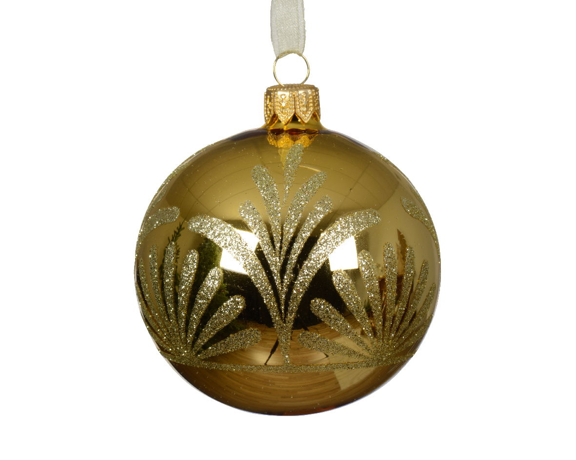 Decoris Kerstballen glas d8 cm licht goud O - 