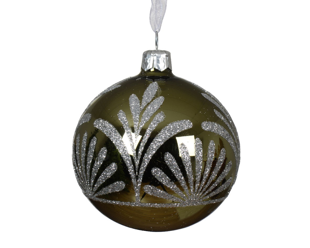 Decoris Kerstballen glas d8 cm rosemarijn J - 