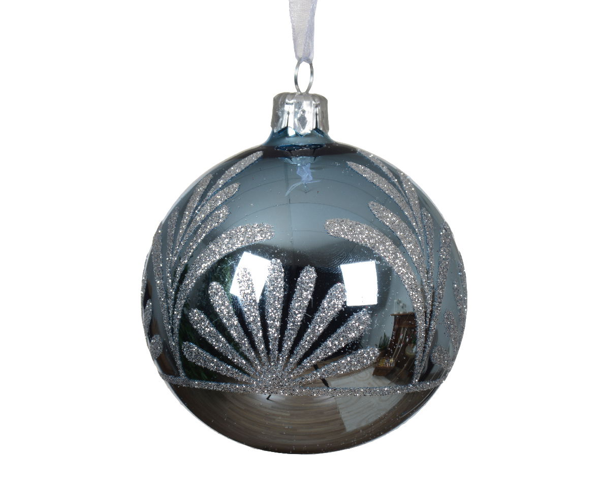 Decoris Kerstballen glas d8 cm ijsblauw Y - 