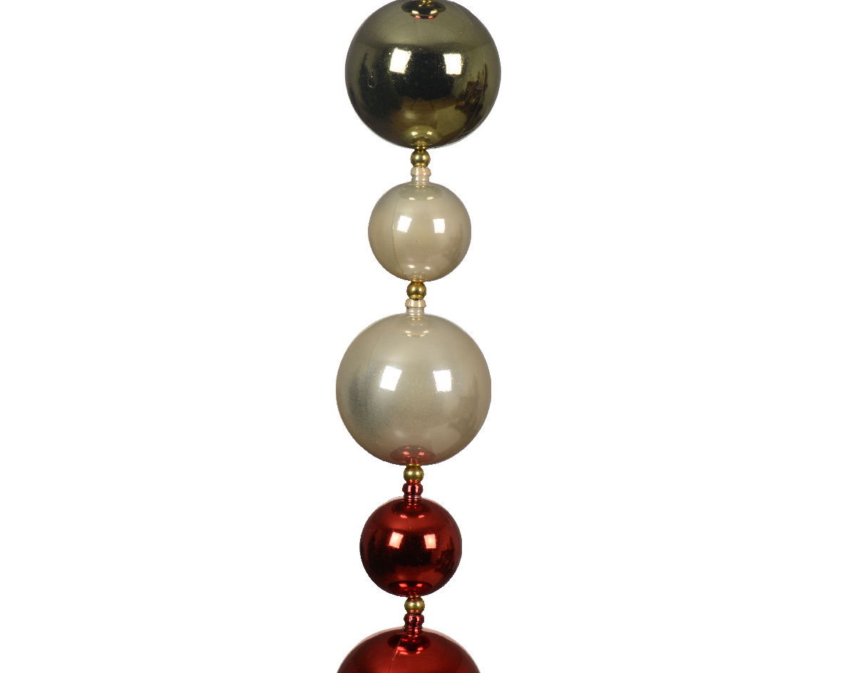 Slinger plastic l5.85b5.85h180 cm rood/goud - Decoris