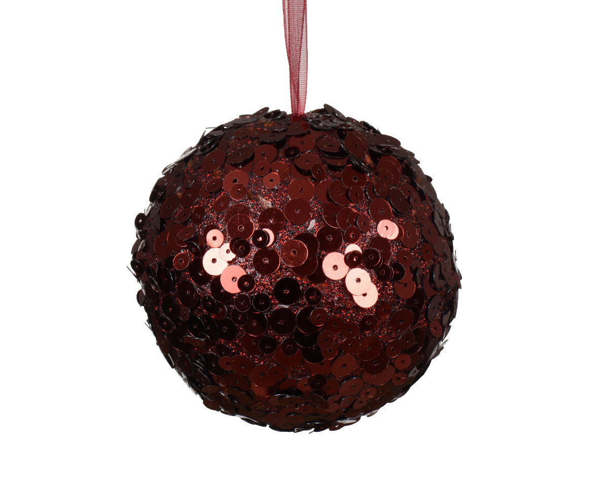 Kerstbal foam d8 cm ossenbloed - Decoris