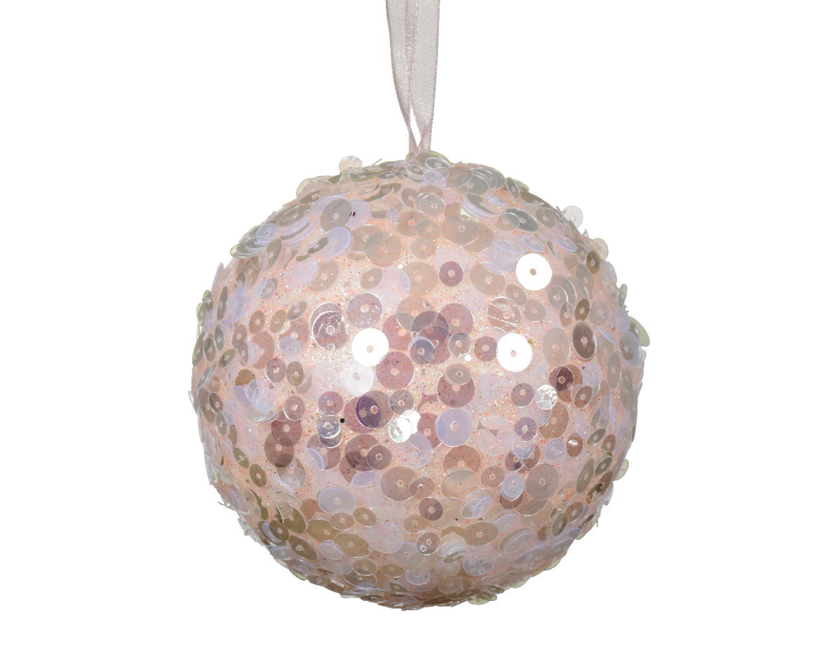 Kerstbal foam d8 cm poederroze - Decoris