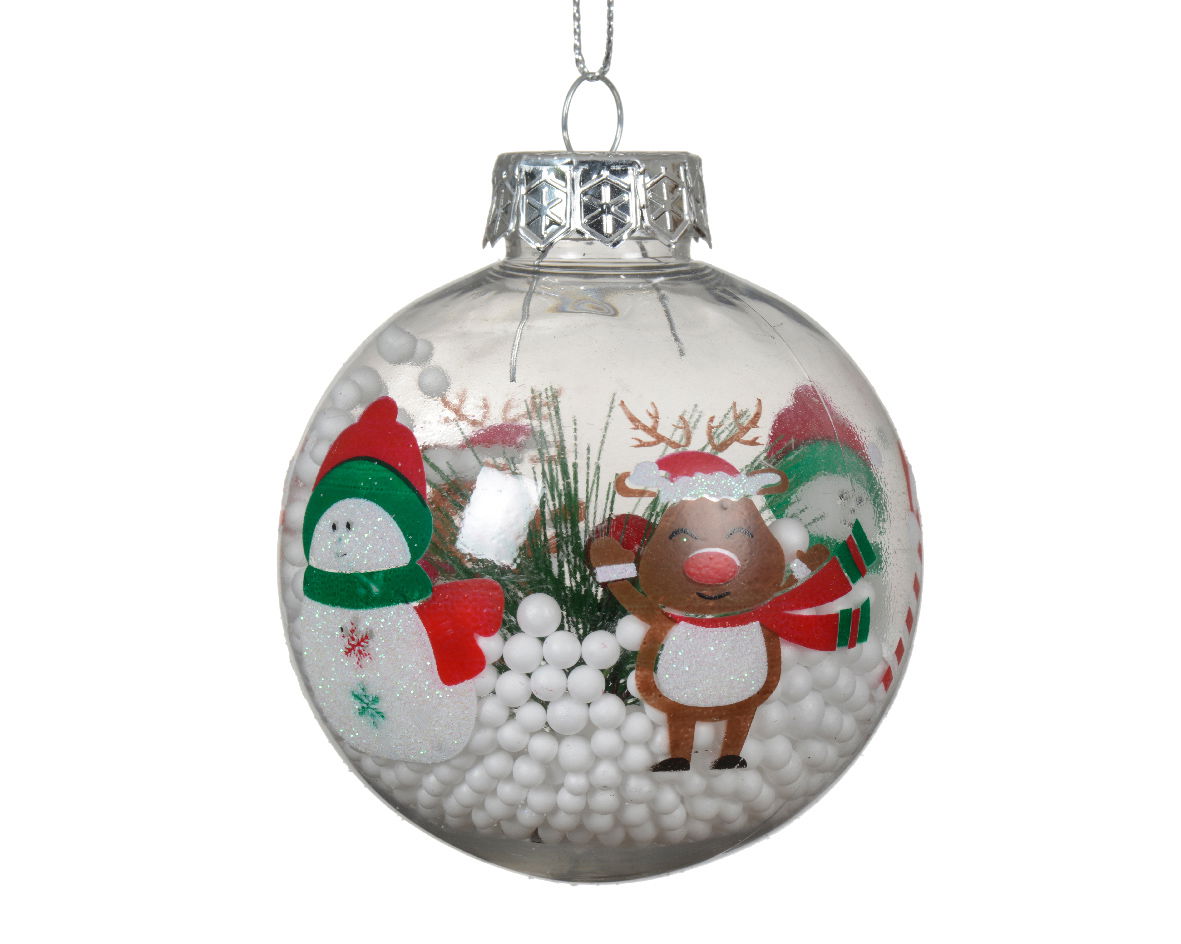 Kerstbal kunststof d8 cm transparant I - Decoris