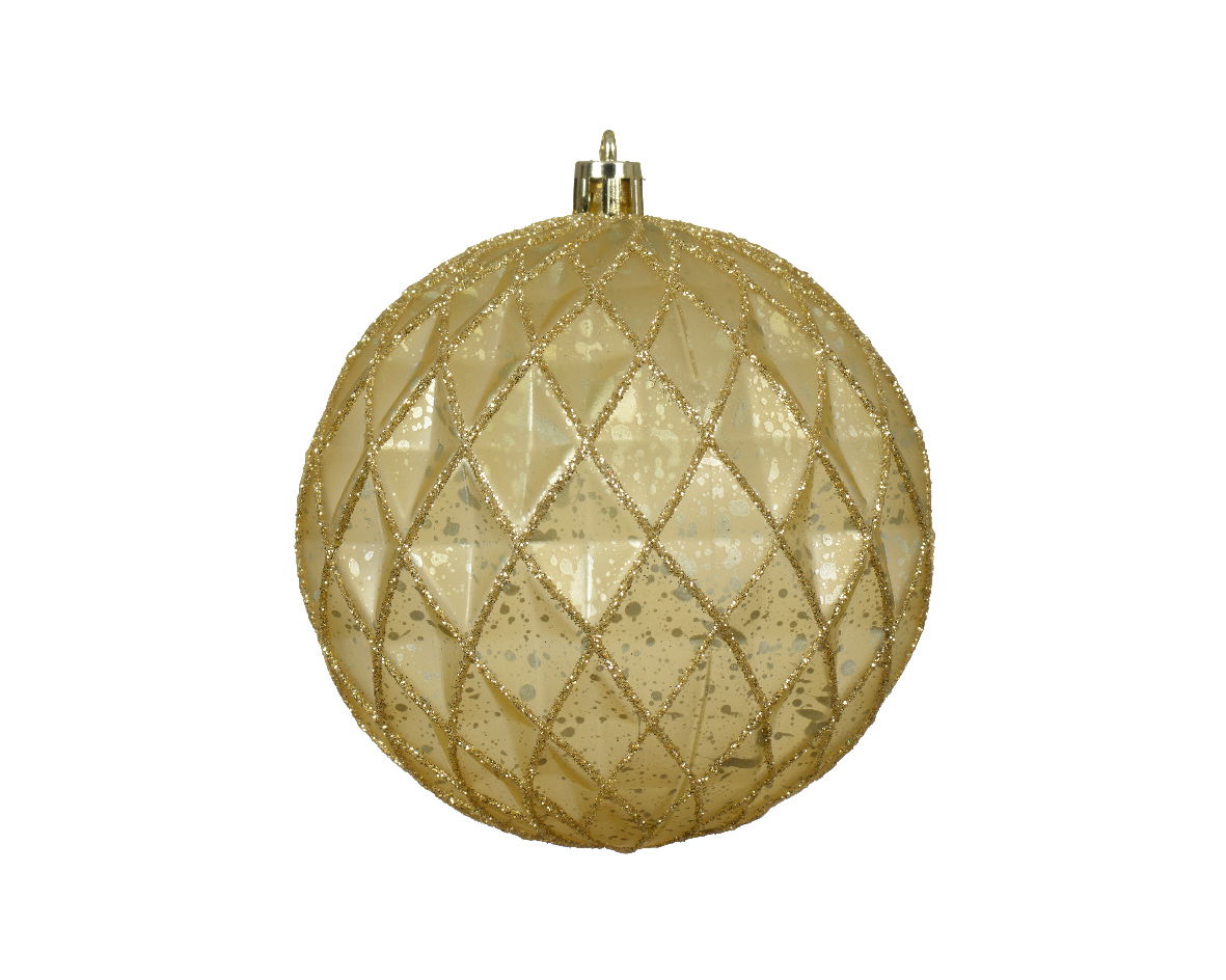 Kerstbal kunststof d10 cm antiek goud - Decoris