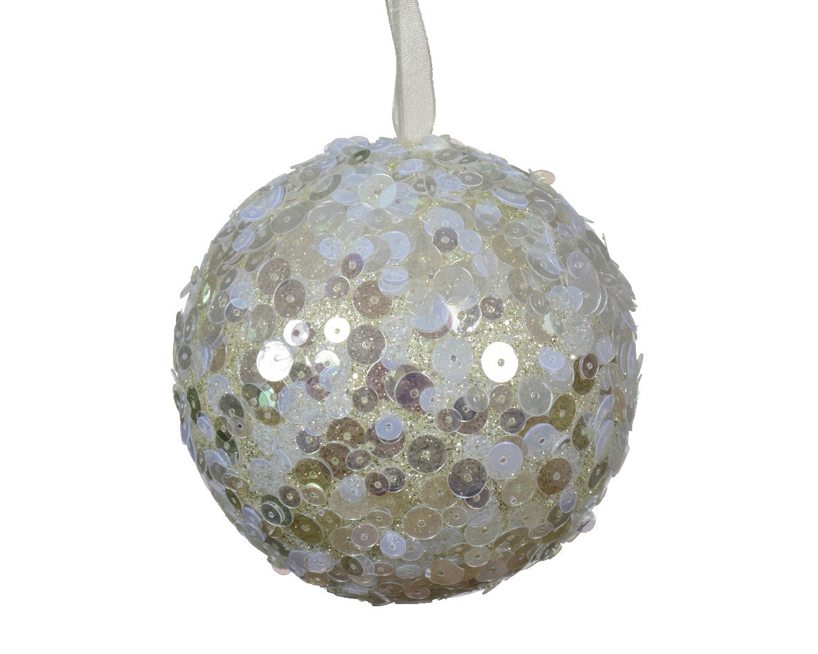 Kerstbal foam d8 cm wit mint - Decoris