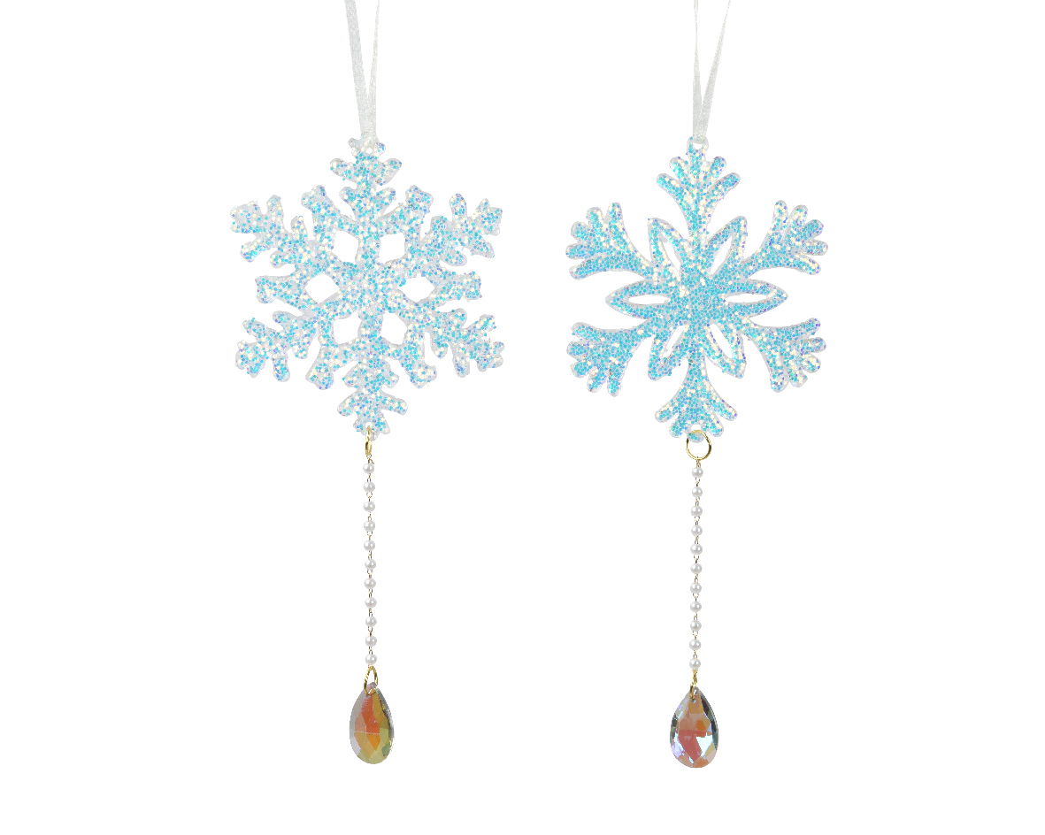 Sneeuwvlok plastic l1b10h15 cm iris a2 - Decoris
