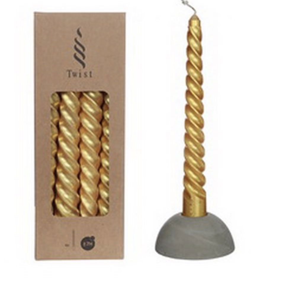 Twisted Candles Set 4 st. Gold Metallic Buitengewoon de Boet