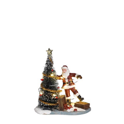 Clumsy Santa battery operated l9,5xb6xh10cm Kerst Luville - Luville