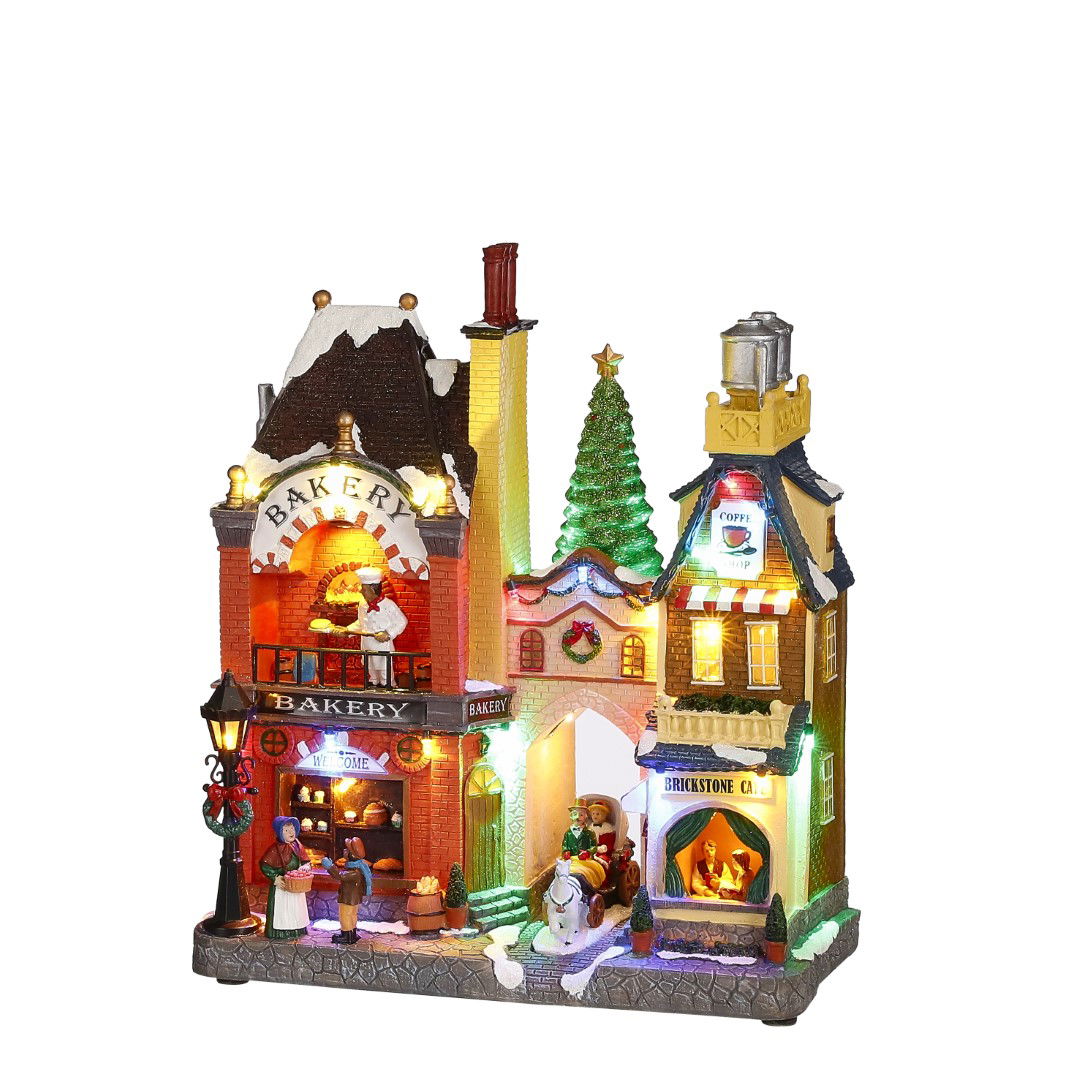 Luville - Shopping street adapter included - l27xw14xh31cm - Kersthuisjes & Kerstdorpen