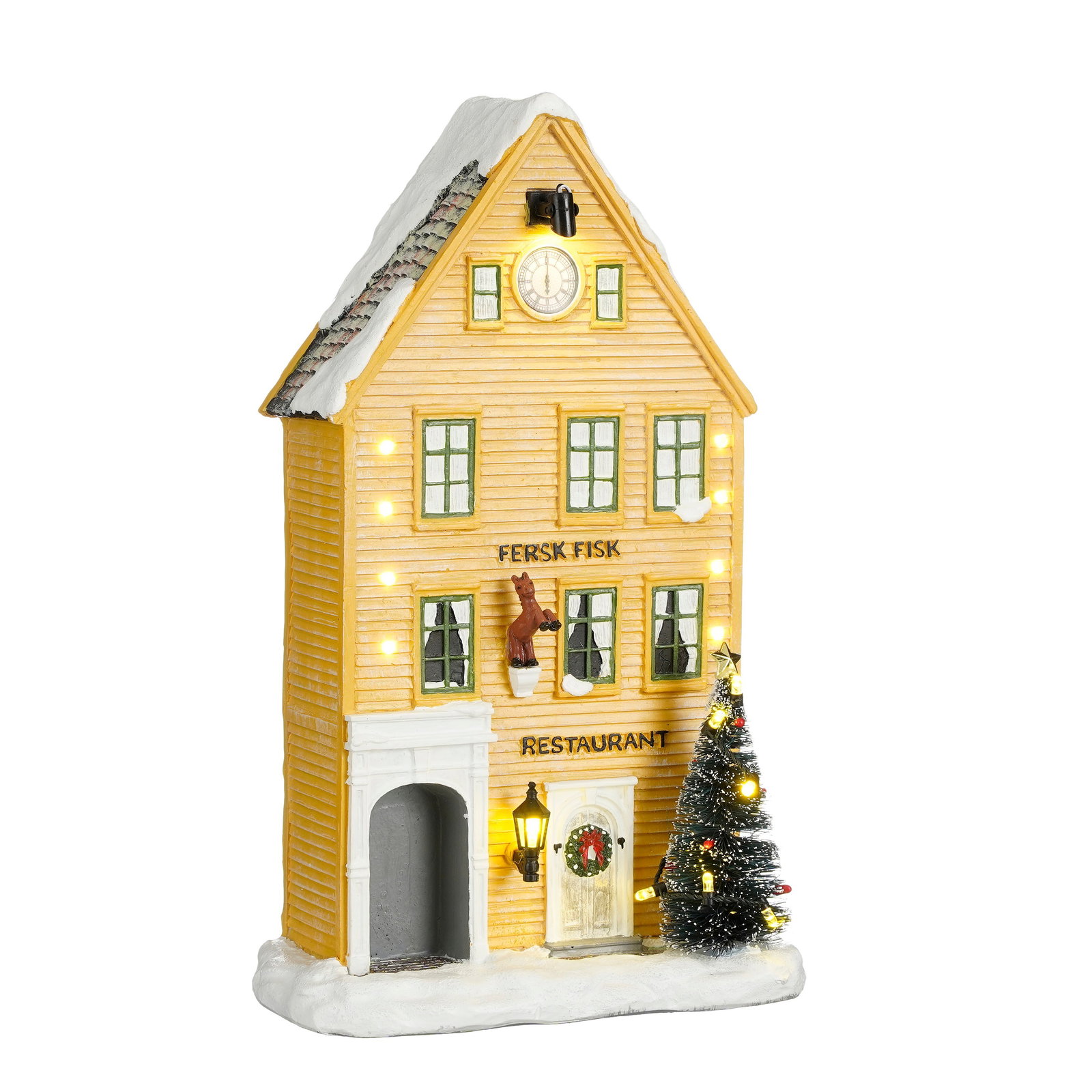 Luville Bryggen restaurant yellow battery operated l17xb9,5xh27,5 cm  - 