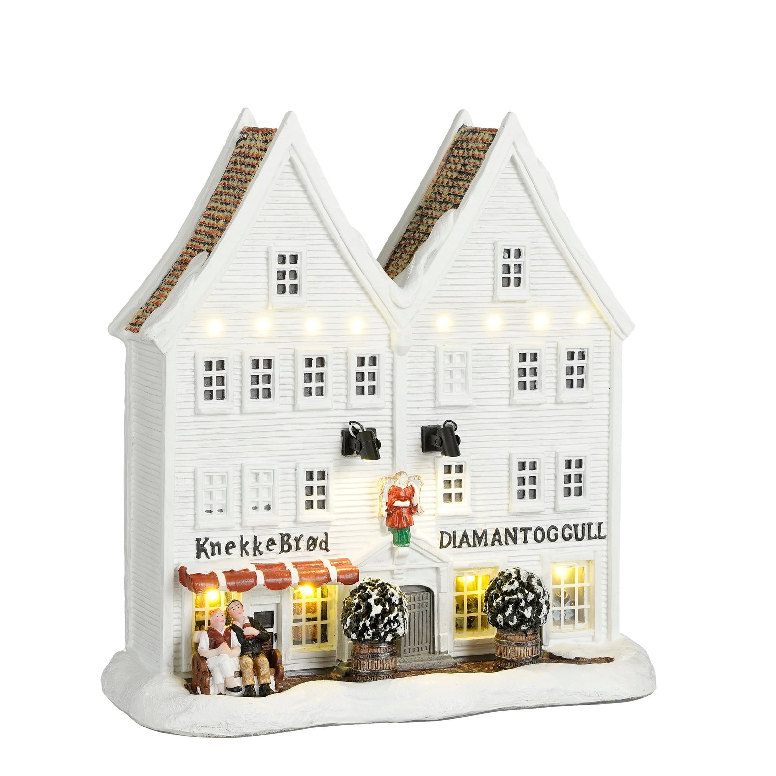 Luville Bryggen shops white battery operated l22,5xb10xh23,5 cm  - 