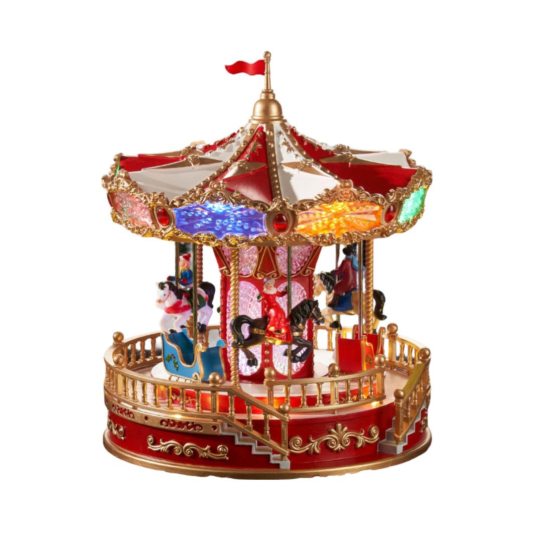 Carrousel led werkt op batterijen l23,5xw23,5xh28,5cm kerst Luville