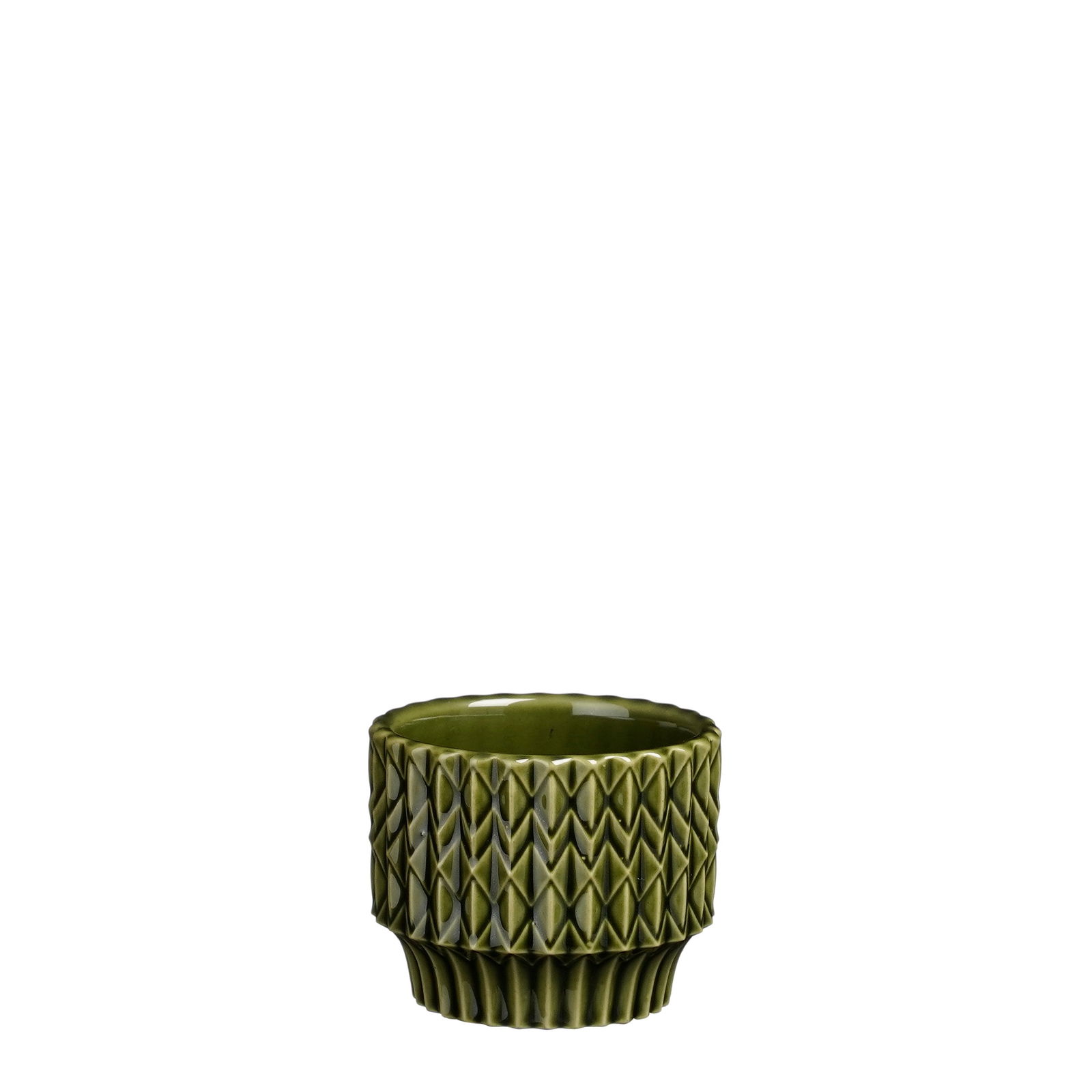 Lauria pot rond d.groen h6xd7,5cm - Mica Decorations