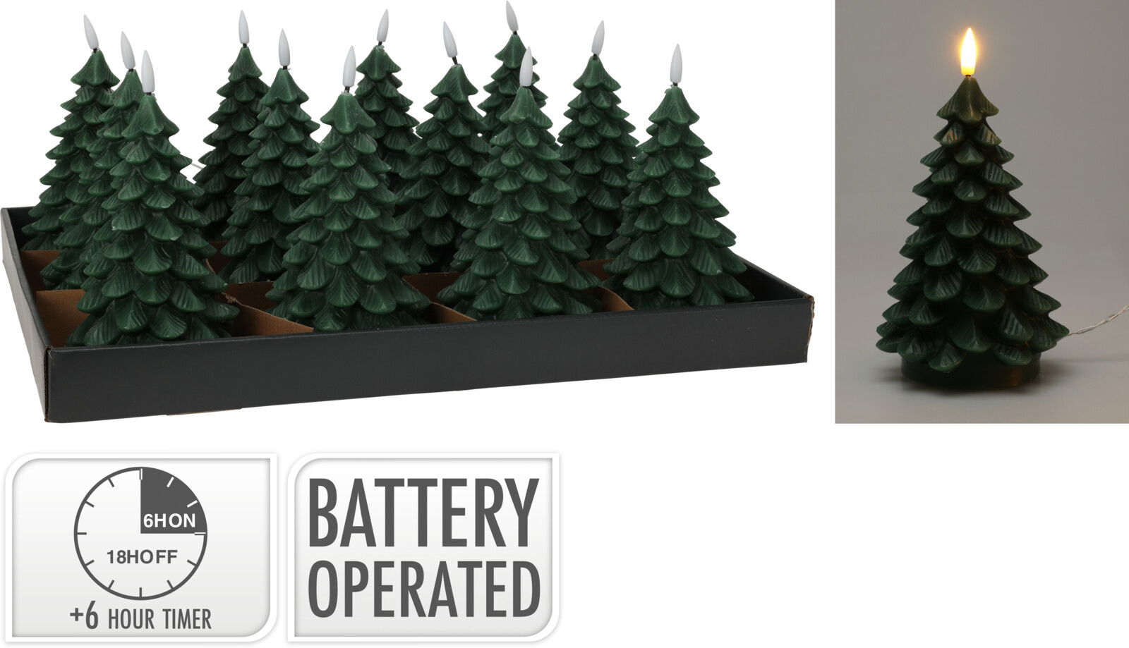 Ledkaars kerstboom 17 cm d groe kerstversiering - Nampook