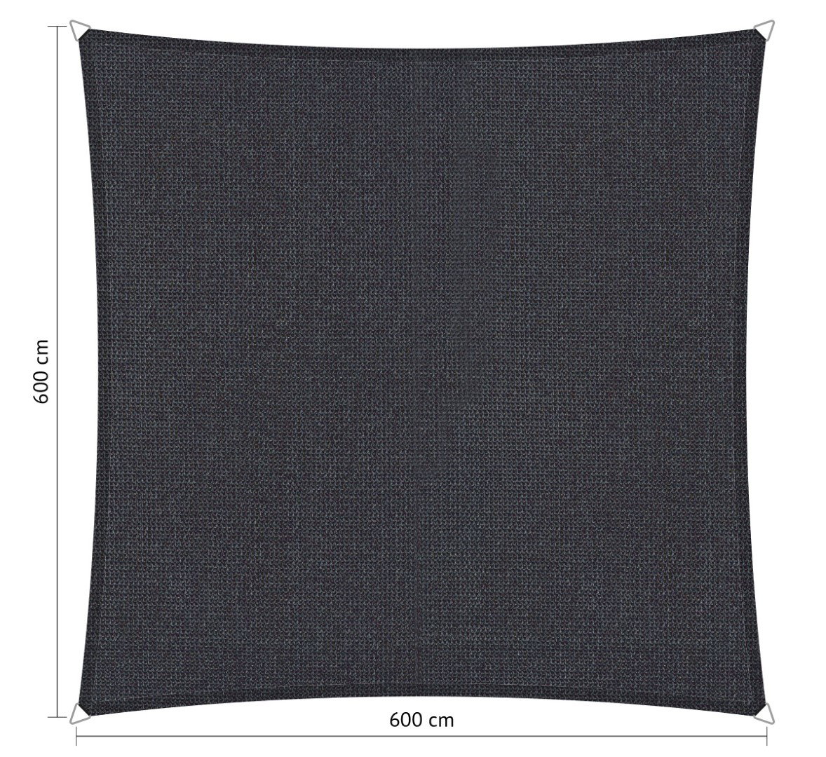 Shadow comfort Vierkant schaduwdoek 6,00x6,00 m Carbon Black  - 