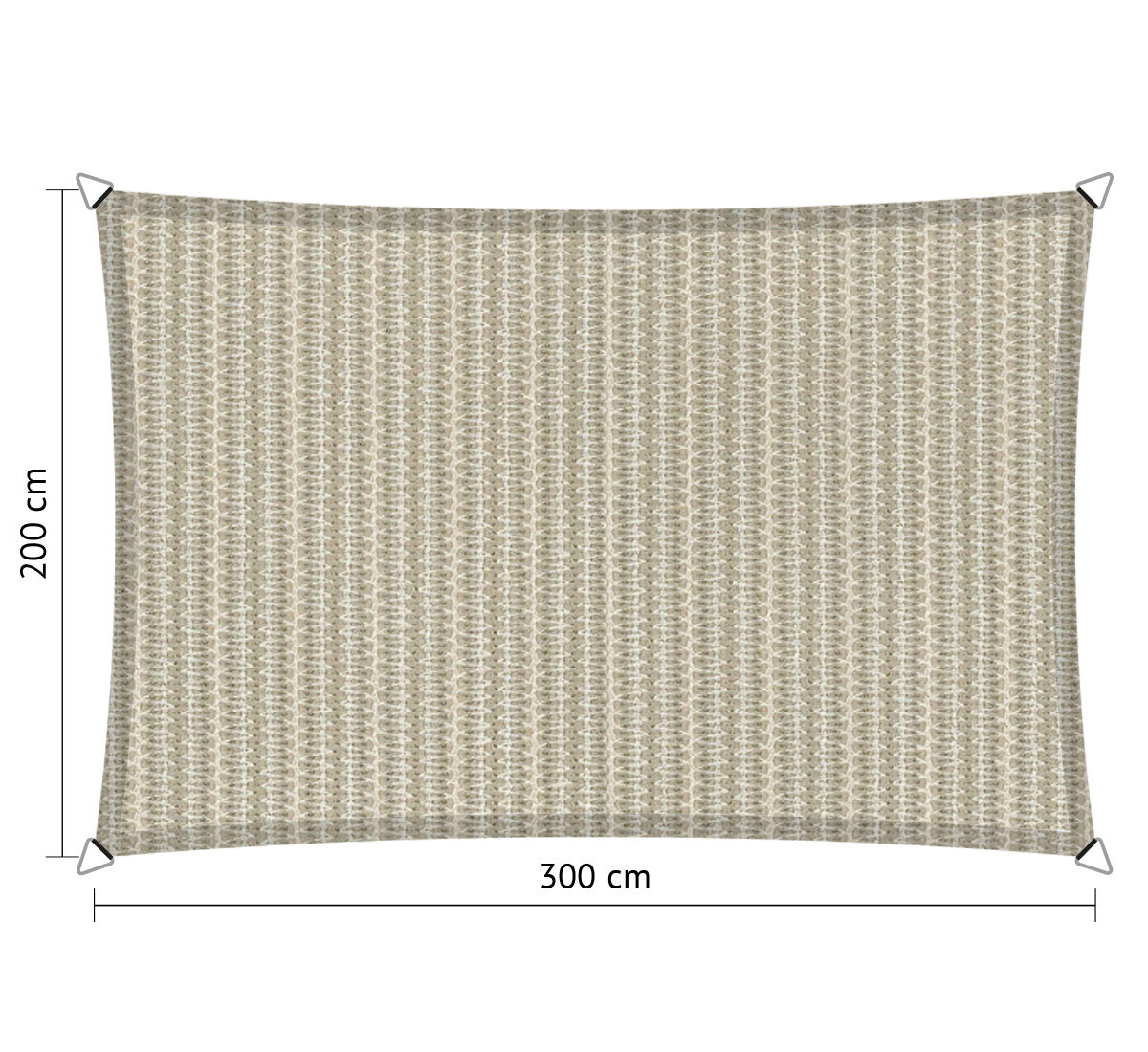 Shadow comfort Rechthoek schaduwdoek 2,00x3,00 m Sahara Sand  - 