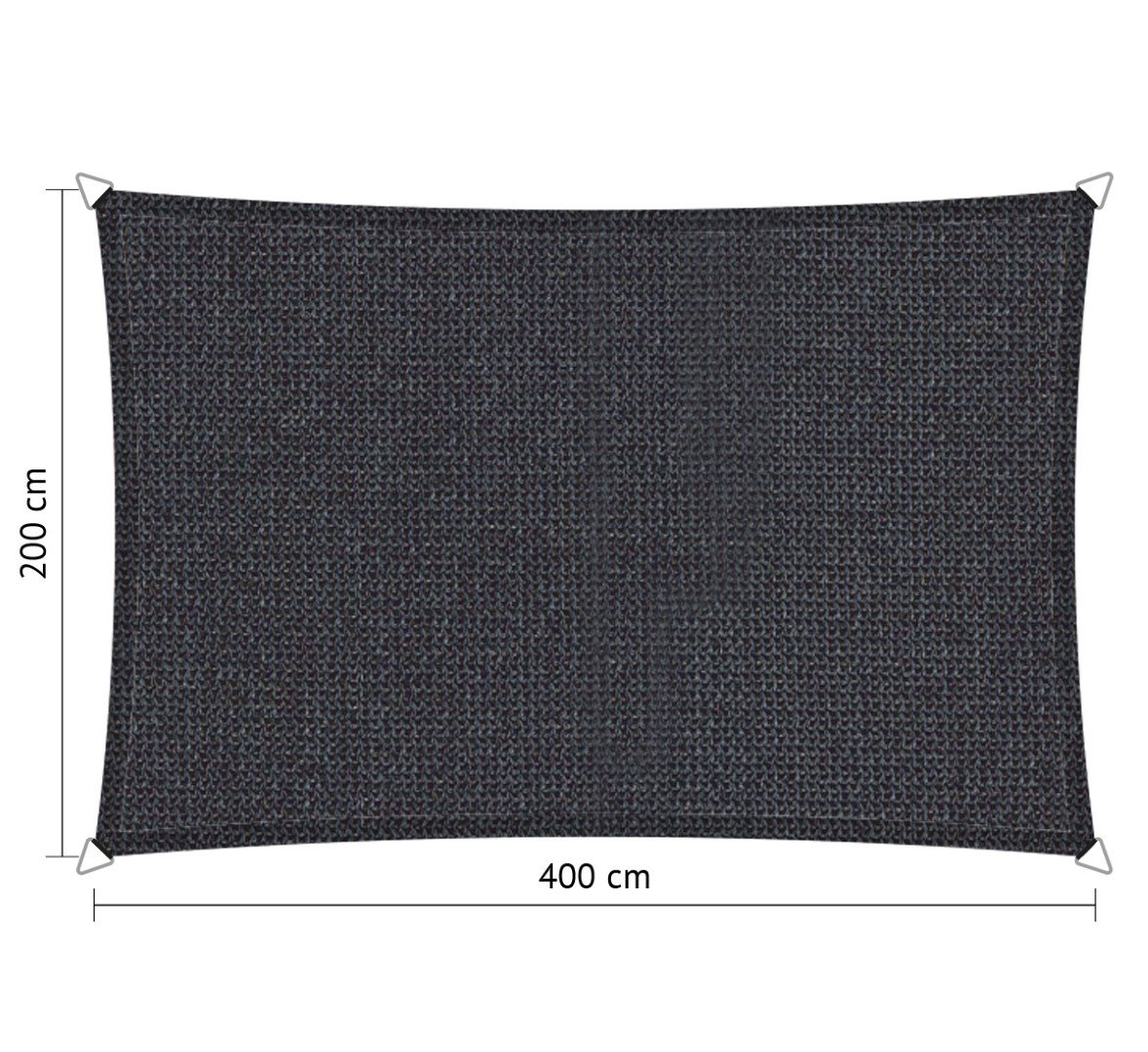 Shadow comfort Rechthoek schaduwdoek 2,00x4,00 m Carbon Black  - 