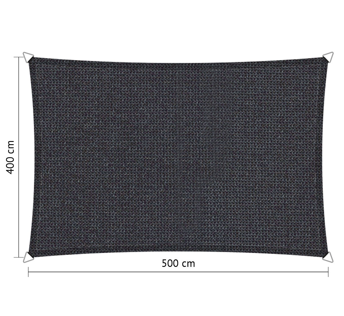 Shadow comfort Rechthoek schaduwdoek 4,00x5,00 m Carbon Black  - 