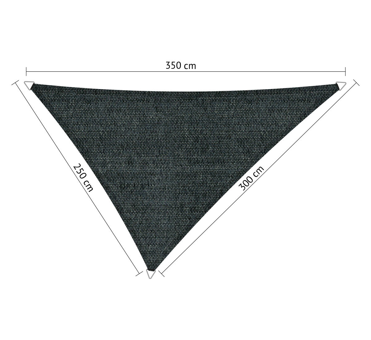 Shadow comfort Driehoek ongelijkzijdig schaduwdoek 2,50x3,00x3,50 m Mystic grey  - 