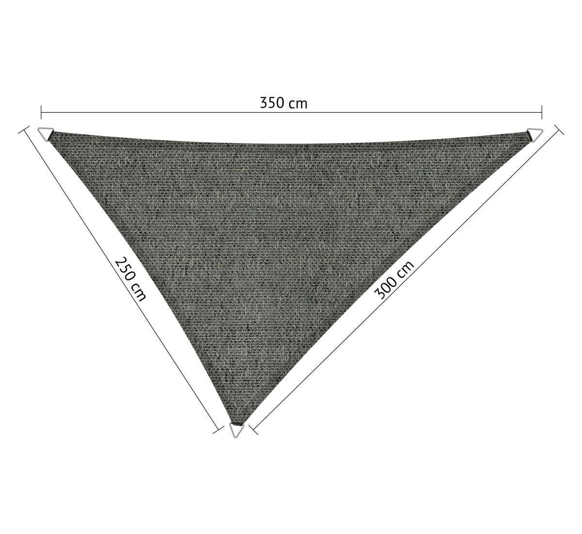 Shadow comfort Driehoek ongelijkzijdig schaduwdoek 2,50x3,00x3,50 m Mystic sand grey  - 